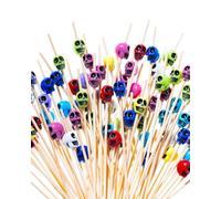 QLEUIFT 200 pcs Coeur Coloré Bâtons Cocktail Pic Aperitif, Brochettes Cocktail Bois pour Pique Aperitif, Fingerfood, Snacks, Déco Cocktail - 12cm