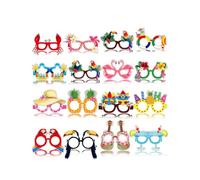 QLEUIFT 24 pcs Lunettes de Fête Hawaïennes, Hawaii Tropicales Fêtes Papier Lunettes Piscine de Plage d'Été Fête Lunettes pour Enfants Adultes, TIKI Luau fête Lunettes Hawaï Photobooth Accessoires