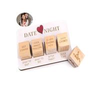 QLEUIFT 4 pcs Dés de Nuit pour Couples, dés de Saint-Valentin, idées de soirées Amusantes pour Couple, Cadeau Amusant de Saint-Valentin, d'anniversaire avec Sac Noir