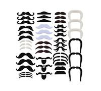 QLEUIFT 48 pcs Fausses Moustaches Auto-adhésives Assorties pour déguisement - x16 The Smarty, The Rogue, The Scoundrel, The Casanova, The Party Boy and The Bandit