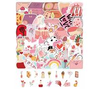 QLEUIFT 50Pcs Stickers Saint Valentin Amour Autocollants Cœur Rouge Esthétiques Gommette Imperméable en Vinyle pour Scrapbooking Artisanat Bricolage,Stickers Love,Love Quote Stickers