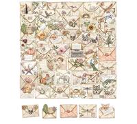 QLEUIFT Lot de 50 Autocollants Enveloppes Vintage pour Adolescents et Adultes, Stickers Courrier Postal Rétro Imperméables pour Scrapbooking, Journal, Lettre, Décoration