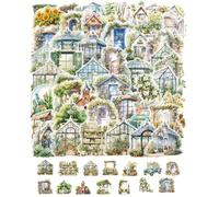 QLEUIFT Lot de 50 Autocollants Jardin Serre Floral pour Adolescents et Adultes, Stickers Maison Fleurs Imperméables pour Scrapbooking, Journal, Ordinateur, Décoration Botanique