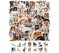 QLEUIFT Lot de 50 Autocollants Races de Chiens pour Adolescents et Adultes, Stickers Chiens de Race Imperméables pour Ordinateur, Carnet, Décoration Canine