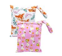 QLEUIFT Sac à Couche Imperméable, 2 Pcs Pochette Couche Lavable, Sac de Couche Réutilisable, Wet Dry Bag, Sac à Maillot Mouillé, Sac Humide à Fermeture Éclair, pour Bébé Piscine Garderie Plage