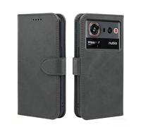 Qlfemna Étui Portefeuille en Cuir pour Nubia Z80 Ultra 5G, Housse à Rabat avec 3 emplacements de Cartes, Support & Fermeture magnétique, Étui Antichoc-Noir