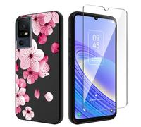 Qlfemna QFSM Coque pour TCL 40 SE (6.75") avec 1 Pièce Protection écran en Verre Trempé, Housse de Protection Silicone Ultra Fine Coque, Anti Rayures Douce TPU Bumper Housse - WM113