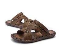 QLIGHA Homme-Sandales-Claquette-Slide-Sandales De Plage Loisir Bout Ouvert Chaussures De Plage Antidérapant Été Confortable Chaussons