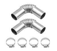 QLK 2 Pcs Tuyau d'Echappement de Voiture, avec 4 Collier de Serrage, 25mm*13cm Connecteur Angle Tuyau Echappement Rechauffeur en Acier Inoxydable pour Chauffage Diesel Voiture, Tuyau d'Event de Gaz