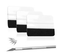 QLK 5PCS Kit Covering Outils de Film Teinté Voiture, Outil Kit de Film de fenêtre Kit de Film avec Raclette en Feutre et Couteaux de Précision, Kit de Films Adhésifs pour Vitre Teintée Voiture