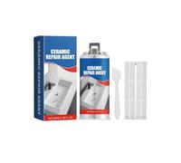 QLK Kit de Réparation Baignoire Blanc, Kit Reparation Carrelage, Enduit de Rebouchage pour Porcelaine, Céramique et Acrylique, Répare Rayures, Fissures et Éclats, Tout-en-Un