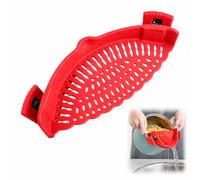 QLK Passoire à clipser en silicone résistant à la chaleur | Passoire pour riz, pâtes, spaghetti, bœuf moulu, ajustement universel pour toutes les casseroles et bols