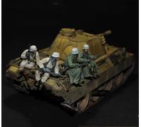 QLKFTRVNH 1/35 WWII German Tanker Resin Soldier Model Kit Maquette en résine Non Peinte et Non assemblée (4 Figurines, Pas de Chars) //U8w3Z3