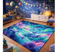 QLKIYBG Kids Space Rug for Boys Girls Bedroom, Non Slip Washable Galaxy Area Rug, Soft Robot Rocket Planet Carpet for Playroom, Reading Corner, Ideal Halloween Decor(Size:120ⅹ200cm,Color:J)