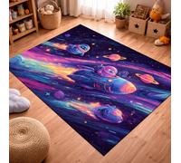 QLKIYBG Kids Space Rug for Boys Girls Bedroom, Non Slip Washable Galaxy Area Rug, Soft Robot Rocket Planet Carpet for Playroom, Reading Corner, Ideal Halloween Decor(Size:120ⅹ200cm,Color:A)