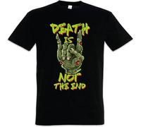 QLKNSC Death is Not The End Mens T T-Shirts à Manches Courtes 100% Cotton Pixel 8 Bit Geek Nerd Fun Retro Zombie Metal Fist(XX-Large)