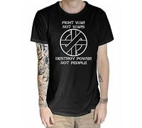 QLKNSC HAIT Crass Fight War Not War T Shirt - Punk Hardcore Anarchist Anarchy Symbol Black(Small)