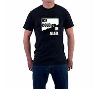 QLKNSC HAIT Ice Cold in Alex T-Shirt Desert Ambulance Retro British War Movie Army Soldier Black(Small)