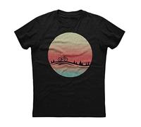 QLKNSC HAIT Mountain Bike in Sun Rise Mens Short Sleeve New Cotton Black T-Shirt Black(Medium)
