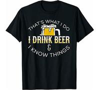 QLKNSC HAIT New Limited Thats What We Do I Drink Beer Know Things Beer T-Shirt Black(Small)