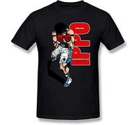 QLKNSC Hajime No Ippo T Shirt Short Sleeve Custom Mens T-Shirt Hipster Summer Big Size O-Neck Cotton Clothes for Men Black(Medium)
