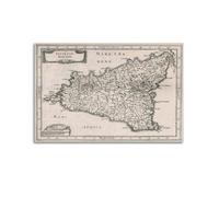 QLLS Poster décoratif sur toile rétro carte de l'Europe, de l'Italie, de la Sicile pour chambre à coucher 50 x 75 cm