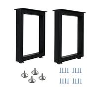 QLLY Lot de 2 Pieds de Table carrés, Pieds de Banc industriels, Pieds de Table personnalisés, Pieds de Meubles (40,6 cm, Noir)