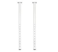 QLLY Lot de 2 pieds de table réglables en métal - 60 à 100 cm - Blanc