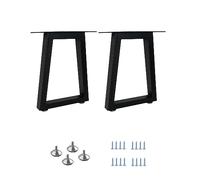 QLLY Lot de 2 Pieds de Table trapézoïdaux en métal de 40,6 cm, pour Bureau à Domicile, Noir