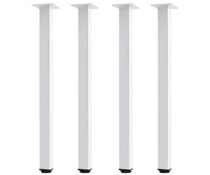 QLLY Lot de 4 pieds de bureau carrés réglables en métal, 76,2 cm, blanc