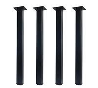 QLLY Lot de 4 Pieds de Bureau carrés réglables en métal de 60 cm pour Table de Bureau (60 cm, Noir)