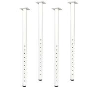 QLLY Lot de 4 Pieds de Bureau Ronds réglables en métal, 60 à 100 cm, pour Bureau à Domicile, Bricolage (Blanc)