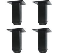 QLLY Lot de 4 Pieds de Meubles carrés en métal de 15,2 cm, Pieds de Rechange pour canapé, Chaise, ottomane, Armoire (15,2 cm, Noir)