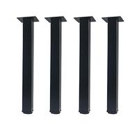 QLLY Lot de 4 pieds de meubles carrés réglables en métal - 40,6 cm - Noir