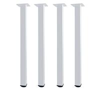 QLLY Lot de 4 Pieds de Meubles en métal réglables en Hauteur - Profil carré - 50 x 50 mm - Hauteur 75 cm - Pieds de Table pour Bureau DIY - Blanc