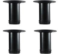 QLLY Lot de 4 Pieds de Meubles réglables en métal de 10,2 cm, Pieds de Rechange pour canapé, Chaise, Armoire ottomane (10,2 cm, Noir)