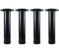 QLLY Lot de 4 Pieds de Meubles réglables en métal - Pieds de Rechange pour canapé, Chaise, Armoire ottomane (25,4 cm, Noir)
