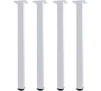 QLLY Lot de 4 pieds de table carrés en métal de 80 cm/31,5 pouces, pieds de meuble, pieds de table de bureau DIY (80 cm, blanc)