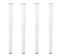QLLY Lot de 4 Pieds de Table carrés réglables, 60 à 100 cm, pour la Maison et Le Bureau, à Faire soi-même, Blanc