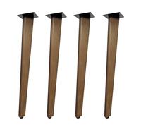 QLLY Lot de 4 pieds de table inclinés en bois massif de 66 cm, faciles à installer, parfaits pour les tables à manger, les tables basses et les bancs (noyer, 66 cm)