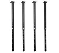 QLLY Lot de 4 Pieds de Table réglables en métal, 60 à 100 cm, Noir