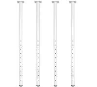 QLLY Lot de 4 Pieds de Table réglables en métal, 60 à 100 cm, pour Bureau à Domicile, Bricolage (Blanc)