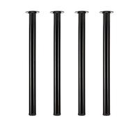 QLLY Lot de 4 Pieds de Table réglables en métal - 75 cm - Noir