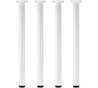 QLLY Lot de 4 pieds de table réglables en métal - 80 cm - Blanc