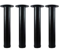 QLLY Lot de 4 Pieds de Table réglables en métal de 30,5 cm, Table Basse, Pieds de Table d'extrémité, Pieds de Meubles (30,5 cm, Noir)
