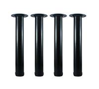QLLY Lot de 4 pieds réglables en métal pour bureau, table de salon, table basse et mobilier, 35,6 cm, noir