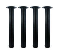 QLLY Lot de 4 pieds réglables en métal pour bureau, table de salon, table basse et mobilier, 40,6 cm, noir