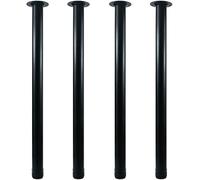 QLLY Lot de 4 pieds réglables en métal pour bureau, table et mobilier, 203,2 cm, noir