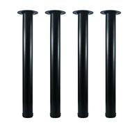 QLLY Lot de 4 Pieds réglables en métal pour Bureau, Table et mobilier, 50 cm, Noir