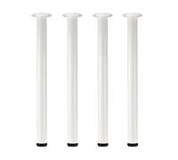 QLLY Lot de 4 Pieds réglables en métal pour Bureau, Table et mobilier, 70 cm, Blanc